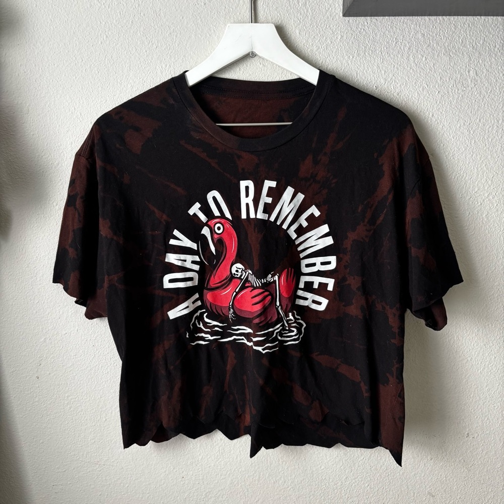 A Day to Remember Cropped Bleach Tie-dye Graphic Tee Unisex Size Large